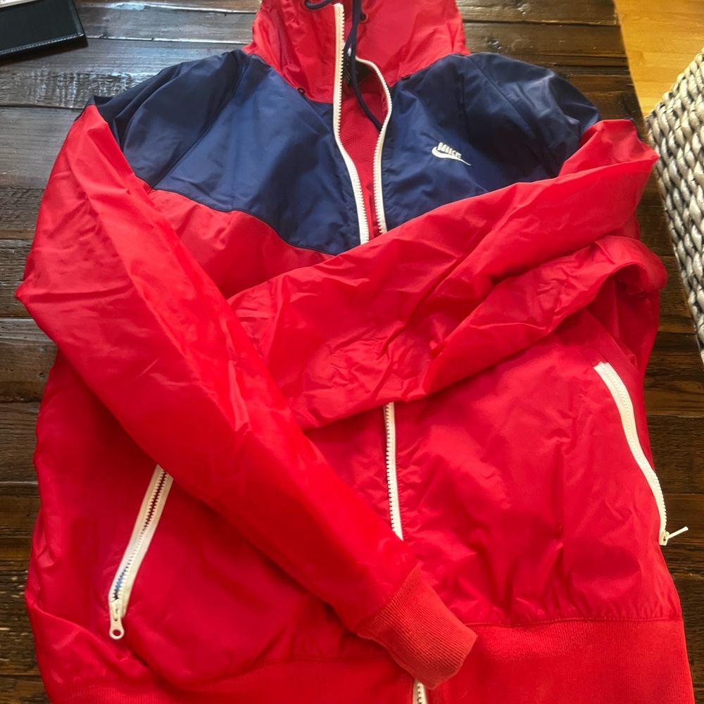 Nike Red and Navy Windbreaker Jacket